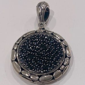 John Hardy black sapphire and sterling silver pendant